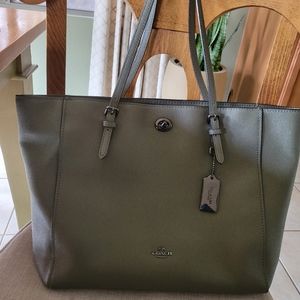 Coach Turnlock Tote in Olive Green